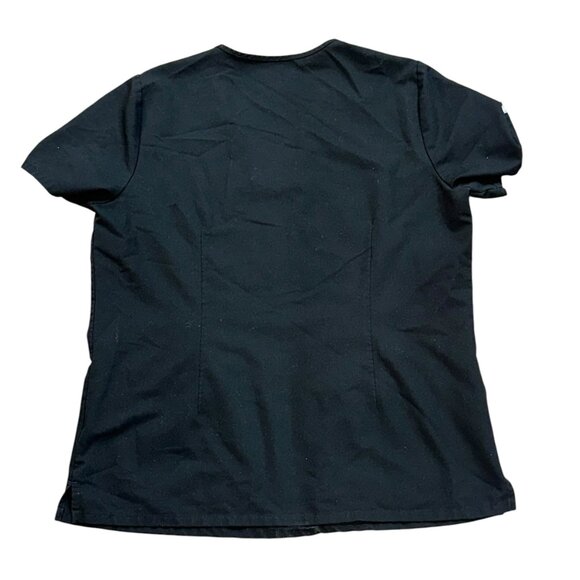 Women FIGS Casma Three‎ Pocket Scrub Top Black Medical Healthcare Hospital Large - Picture 3 of 6
